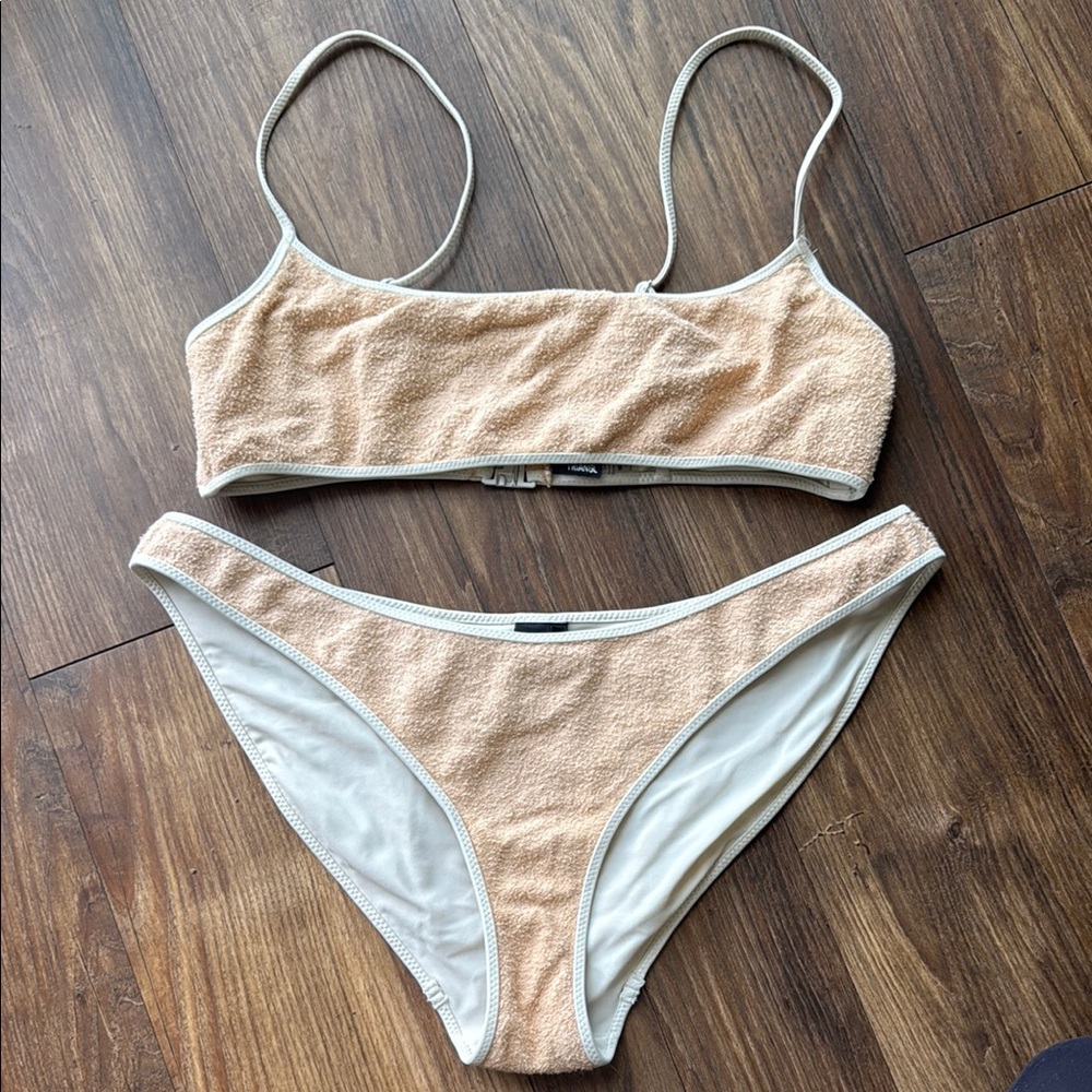 Triangl Swimwear Tan and Cream Bikini